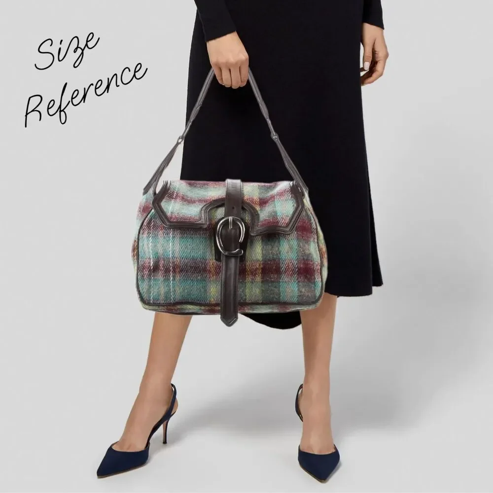 Stella McCartney RARE Y2K Multi-Color Aztec Tweed & Vegan Leather Shoulder Bag - Picture 10 of 14
